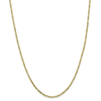 【中古】【インポート品・未当て嵌める】10K 黄色ゴールド 2.2粍 滑っこい繋がり フィガロブレスレットチェーン 8in ファインジュエリー 亭主もちへの差し上げ物に%ｶﾝﾏ%