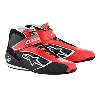 【中古】【輸入品・未使用】ALPINESTARS TECH 1-T ドライビングシューズ FIA - 2019モデル - レッド/ブラック/ホワイト - サイズ8.5 (2710119-312-8.5)