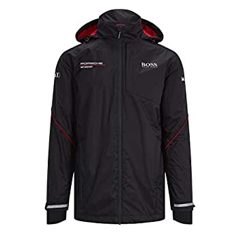 【中古】【インポート品・未当てはめる】ポルシェ モータースポーツ 野球クラブ 黒いこと レインジャケット モータースポーツ一揃いの道具付き添い人 S 黒いこと