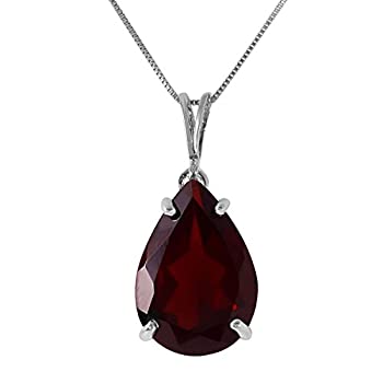 【中古】【インポート品・未当て嵌める】K14 White Gold Necklace with Natural Garnet