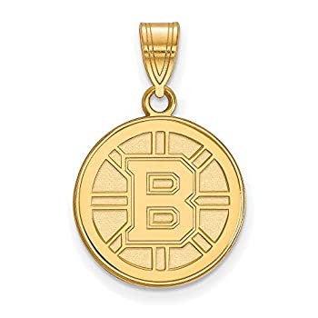 【中古】【輸入品・未使用】Boston Bruins Medium (5?/ 8インチ)ペンダント(10?Kイエローゴールド)