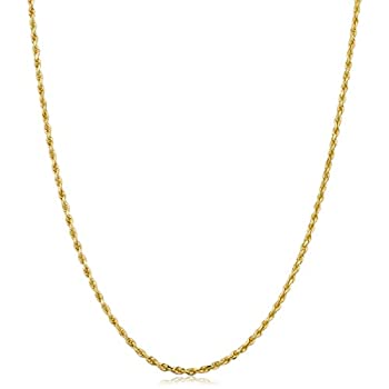 【中古】【インポート品・未当て嵌める】益荒男10?K黄色ゴールド1.5?MMロープチェーンネックレス