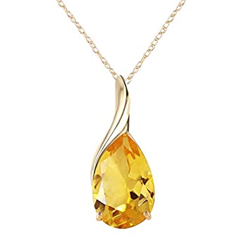 【中古】【インポート品・未当て嵌める】Galaxy Gold GG 14K ソリッドイエローゴールド 首飾り 有りの実型 自然的 5カラット シトリン 1627Y (20)