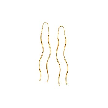 【中古】【インポート品・未当て嵌める】スレッドピアス 14Kt ゴールド鉄条 スレッドピアス