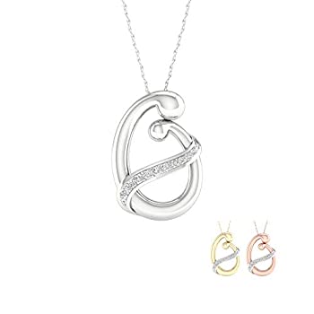 【中古】【輸入品・未使用】IGI認定 1/20Ct TDW ダイヤモンド スターリングシルバー 母と子のネックレス
