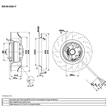 【中古】【輸入品・未使用】ebmpapst 遠心ターボファン R2E180-CB28-17 230V サイズ180mm 冷却ファン