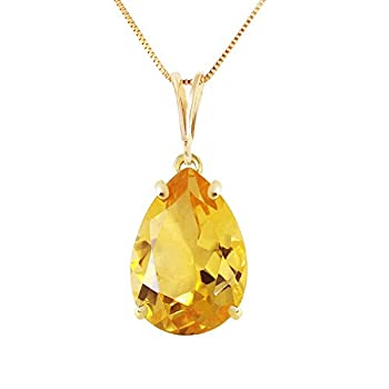 【中古】【輸入品・未使用】Galaxy Gold GG 14Kイエローゴールドネックレス 本物の5カラットシトリンペンダント%ｶﾝﾏ% 金属%ｶﾝﾏ% シトリン%ｶﾝﾏ%