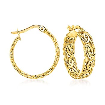 【中古】【輸入品・未使用】Ross-Simons 14kt イエローゴールド ビザンチンフープピアス