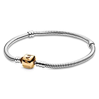 【中古】【輸入品・未使用】PANDORA レディース 590702Hg-20ツートーンバレルクラスプブレスレット、7.9