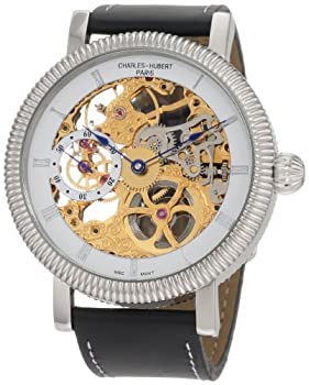 【中古】【輸入品・未使用】Charles-Hubert- Paris Mens Stainless Steel Case Mechanical Watch #3737-G｜スカイマーケットプラス
