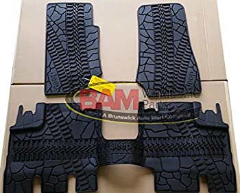 【中古】【輸入品・未使用】2007-2013ジープ ラングラー 4ドア フロント＆リアスラッシュマット -OEM3点セット
