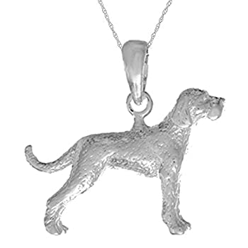 【中古】【インポート品・未当て嵌める】925スターリングしろがね色犬ネックレスチャームペンダント18inチェーン店、3d英語字突きTextured