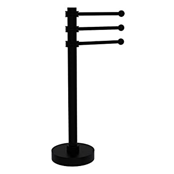 【中古】【輸入品・未使用】Vanity Top 3 Swing Arm Guest Towel Holder with Dotted Accents - 973D-BKM