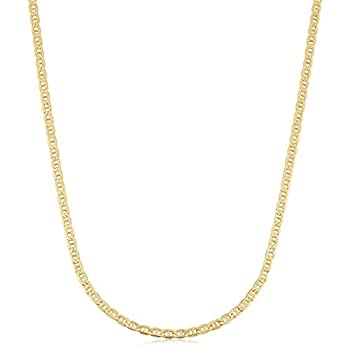 【中古】【輸入品・未使用】Kooljewelry 18Kイエローゴールド 2.4mm セミソリッドマリナーリンクネックレス (18インチ)|スカイマーケットプラス