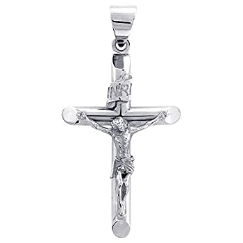 【中古】【輸入品・未使用】ジャンボINRI Jesus Crucifixクロスチャーム、44?mm inスターリングシルバー