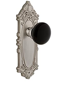 【中古】【インポート品・未当て嵌める】Grandeur Hardware 853002 Grande Victorian Plate with Coventry Knob Privacy%ｶﾝﾏ% Backset Size: 2.375%ﾀﾞﾌﾞﾙｸｫｰﾃ% 繻子Ｎｉ