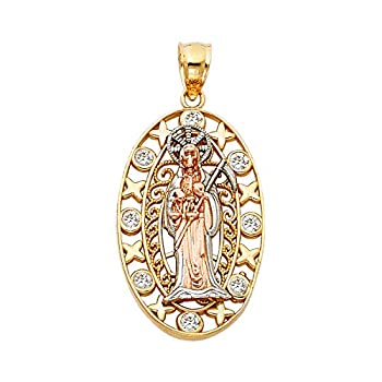 【中古】【インポート品・未当てはめる】14K 黄色 白いこと サクラ色 ゴールド 組織宗教 サンタ・ムエルテ シャンデリヤ