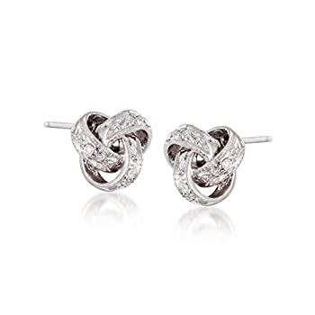 【中古】【インポート品・未当てはめる】Ross-Simons 金剛石声遣い 優しいこと航空マイル イヤリング 14kt 白いことゴールド