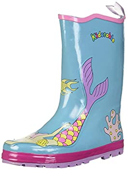 【中古】【インポート品・未当て嵌める】Kidorable 青碧人魚 生まれながら予防医学製レインブーツ 好いたらしいフィッシュテールプルオンヒールタブ付き添い人 US 大きさ: 11 Little Kid 色つや: 青碧
