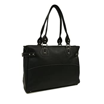 【中古】【輸入品・未使用】Piel 2758-BLK Black Large Ladies Side Strap Tote