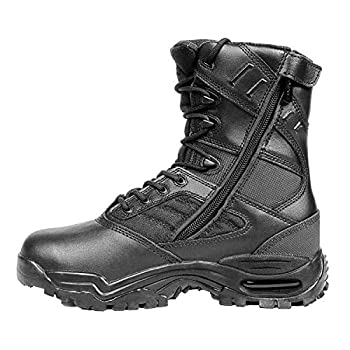 【中古】【輸入品・未使用】Ridge Footwear メンズ タクティカルブーツ 防水 ソフトトゥ アルティメット 8インチ ジッパー付き - 耐油&滑り止めブラックレザーブーツ｜スカイマーケットプラス