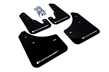 【中古】【輸入品・未使用】Rally Armor MF9-UR-BLK/WH ブラック ロゴ付きホワイトマッドフラップ (2004-2009 Mazda3/Speed 3 UR) 1パック