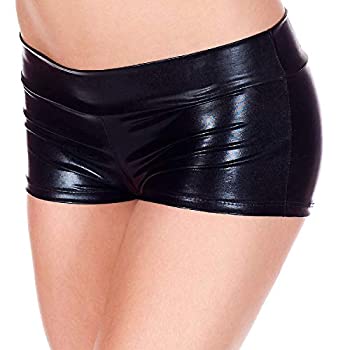 【中古】【輸入品・未使用】MUSIC LEGS(ミュージックレッグ)METALLIC BOOTY SHORTS WITH WAIST BAND メタリック ブーティショーツ BLACK 141｜スカイマーケットプラス