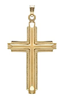 【中古】【インポート品・未当てはめる】14?K黄味がかったゴールドクロスネックレスペンダント