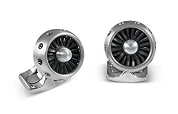 【中古】【インポート品・未当て嵌める】ディーキンand Francis Fundamentals Mechanicalsジェット機Turbine発動機Cufflinks、しろがね色