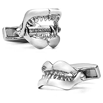 【中古】【インポート品・未当て嵌める】Tateossian Silver Shark Jaw Cufflinks