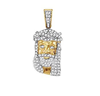 【中古】【輸入品・未使用】10?K黄色ゴールドメンズダイヤモンドイエスキリストMessiahヘッドネックレスペンダント1?/ 3?CTW。