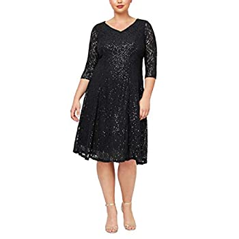 【中古】【輸入品・未使用】S.L. Fashions DRESS レディース US サイズ: 14W カラー: ブラック｜スカイマーケットプラス