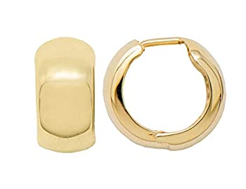 【中古】【インポート品・未当てはめる】奥ふかさのある14Kゴールドハギーヒンジフープイヤリング 0.60in（15粍）（8粍幅）