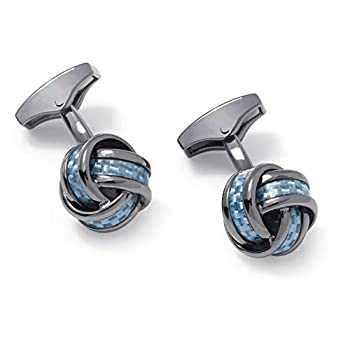 【中古】【インポート品・未当て嵌める】Tateossian クラシックノットデザインカフスボタン 青碧
