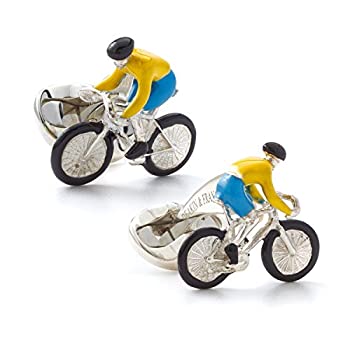 【中古】【インポート品・未当て嵌める】Deakin and Francis メンズ バイクライダーカフスボタン - スターリングしろがね色 青碧