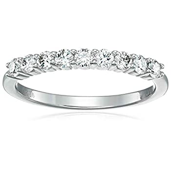 【中古】【輸入品・未使用】Vir Jewels 1/2カラットダイヤモンド結婚指輪 14Kホワイトゴールド 9ストーンプロングセット