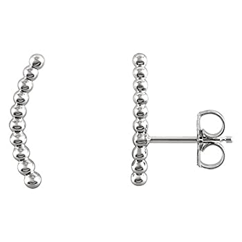 【中古】【輸入品・未使用】1.8?X 15?mm ( 9?/ 16インチ)スターリングシルバービーズEar Climbers