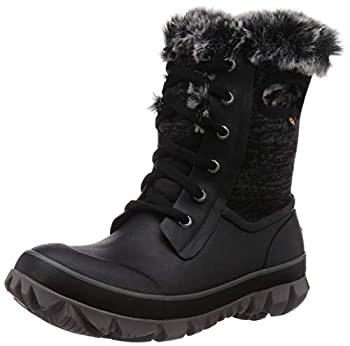 【中古】【インポート品・未当てはめる】BOGS レディース Arcata 編み物 雨合羽 保温 冬用スノーブーツ US 大いさ: 9 色合い: 黒いこと