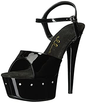 【中古】【インポート品・未当て嵌める】Ellie Shoes Women\u0027s 609-Sparky Platform Dress Sandal%ｶﾝﾏ% Black%ｶﾝﾏ% 9 US/9 M US
