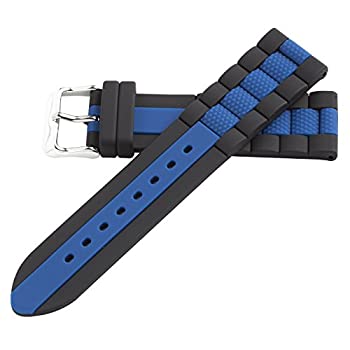 【中古】【輸入品・未使用】20?mmブルーSilicone Rubber Dive WatchバンドストラップFits Pebble Hadley Roma ms3344