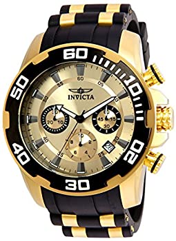 【中古】【輸入品・未使用】Invicta Men's 22346 Pro Diver Quartz Chronograph Gold Dial Watch｜スカイマーケットプラス