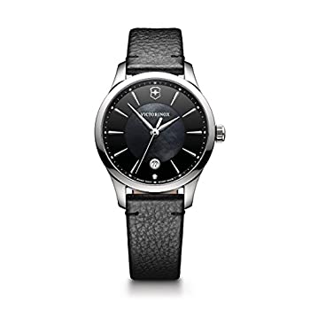 【中古】【輸入品・未使用】Victorinox レディース アライアンス クォーツ ステンレススチール ブラックダイヤル、ブラックレザーストラップ。
