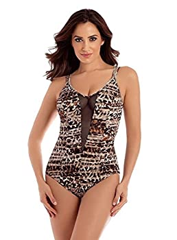 【中古】【輸入品・未使用】Miraclesuit ワイルドサイドメッシュプランジワンピース ブラウン 14