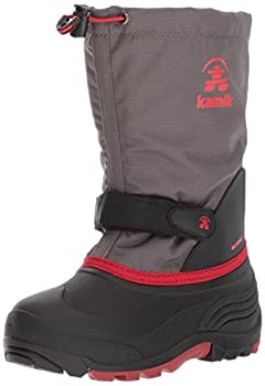 【中古】【インポート品・未当て嵌める】Kamik ユニ 赤ちゃん用お水欠陥 スノーブーツ%ｶﾝﾏ% 濃灰色/赤いこと%ｶﾝﾏ% 11 Little Kid