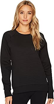 【中古】【インポート品・未当て嵌める】Reebok Women\u0027s Quilted Crewneck Sweatshirt%ｶﾝﾏ% Black%ｶﾝﾏ% Small