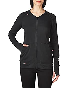 【中古】【輸入品・未使用】Koi Lite Women 's Clarity Zip Frontソリッドスクラブジャケット US サイズ: L カラー: ブラック|スカイマーケットプラス