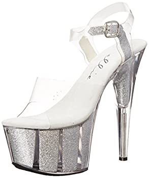 【中古】【インポート品・未当て嵌める】7%ﾀﾞﾌﾞﾙｸｫｰﾃ% Pointed Stiletto Sandal W/Glitter In Platform.