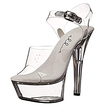 【中古】【輸入品・未使用】Ellie Shoes Women's 601 Brook Platform Sandal%ｶﾝﾏ% Clear%ｶﾝﾏ% 14 M US