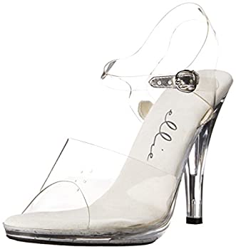 【中古】【インポート品・未当て嵌める】Ellie Shoes E-421-Brook 4.5%ﾀﾞﾌﾞﾙｸｫｰﾃ% Heel Clear Sandal. 9 Clear