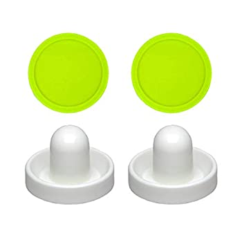 【中古】【輸入品・未使用】2 Commercial Hockey Fluorescent White Goalies with 2 Large Fluorescent Green Air Pucks｜スカイマーケットプラス